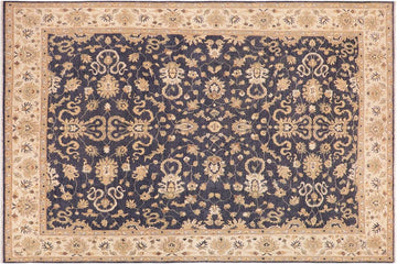 handmade Transitional Kafkaz Drk. Gray Ivory Hand Knotted RECTANGLE 100% WOOL area rug 10 x 14